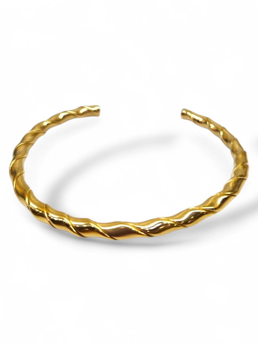 Gold Twisted Open Cuff Bracelet - Women's Jewelry